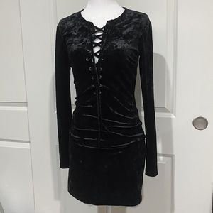 Crushed Velvet Bodycon Mini Dress